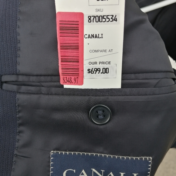 Canali Men Blazer Jacket Blue Three Button Lined Notch Lapel Suit Wool Italy 38R - Picture 7 of 9